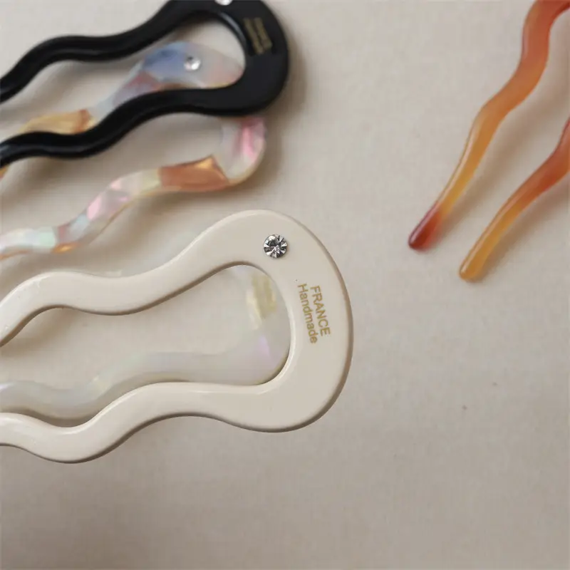Orange Gradient Wave Hairpin with Diamond Accents — feature 21