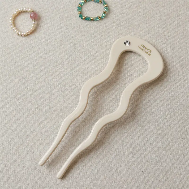 Orange Gradient Wave Hairpin with Diamond Accents - Image 2