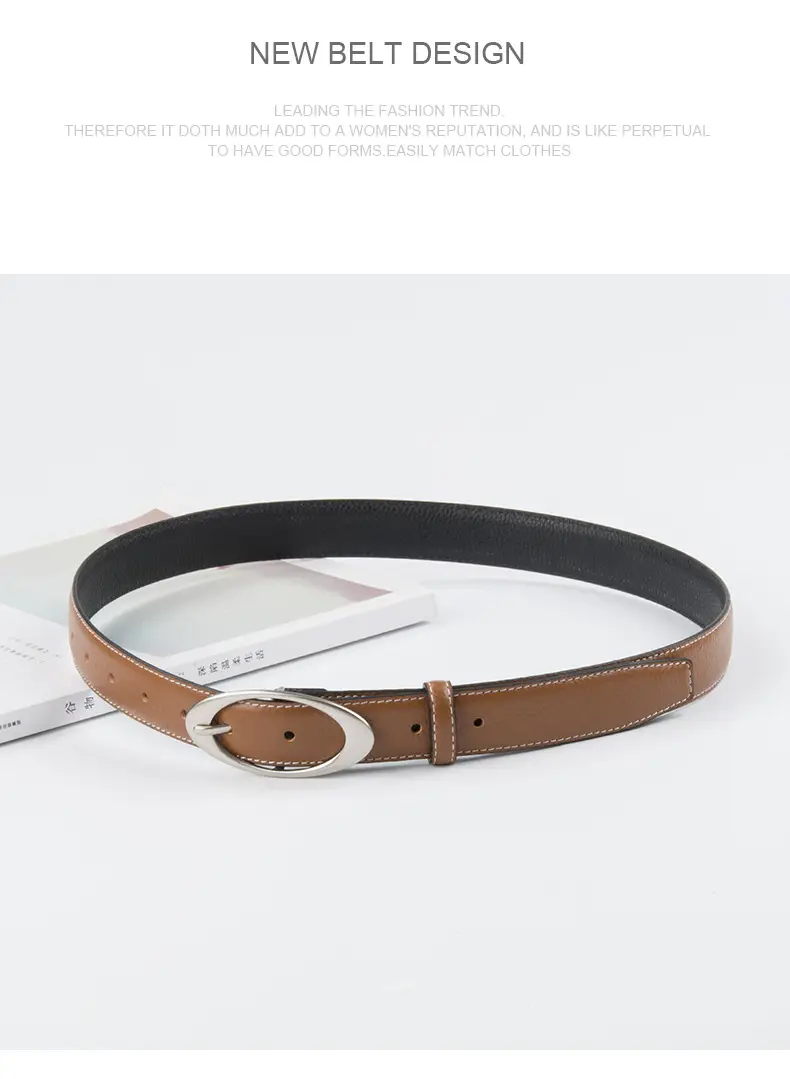 Women's Genuine Leather Belt Red Black Top Litchi Pattern — feature 10
