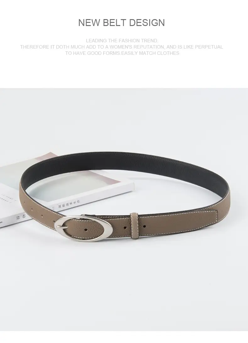 Women's Genuine Leather Belt Red Black Top Litchi Pattern — feature 11