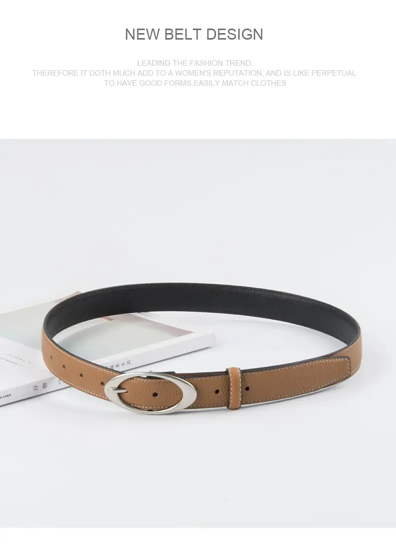 Women's Genuine Leather Belt Red Black Top Litchi Pattern — feature 13