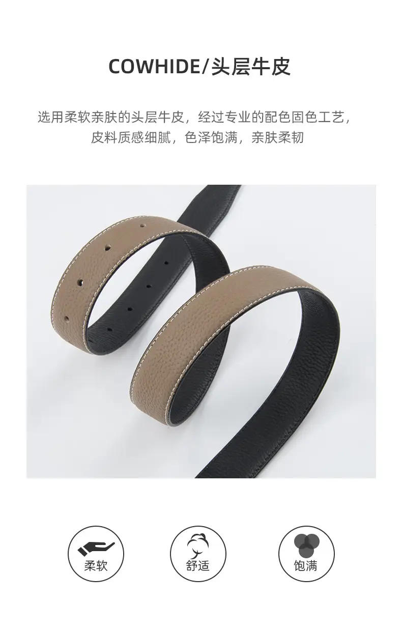 Women's Genuine Leather Belt Red Black Top Litchi Pattern — feature 5
