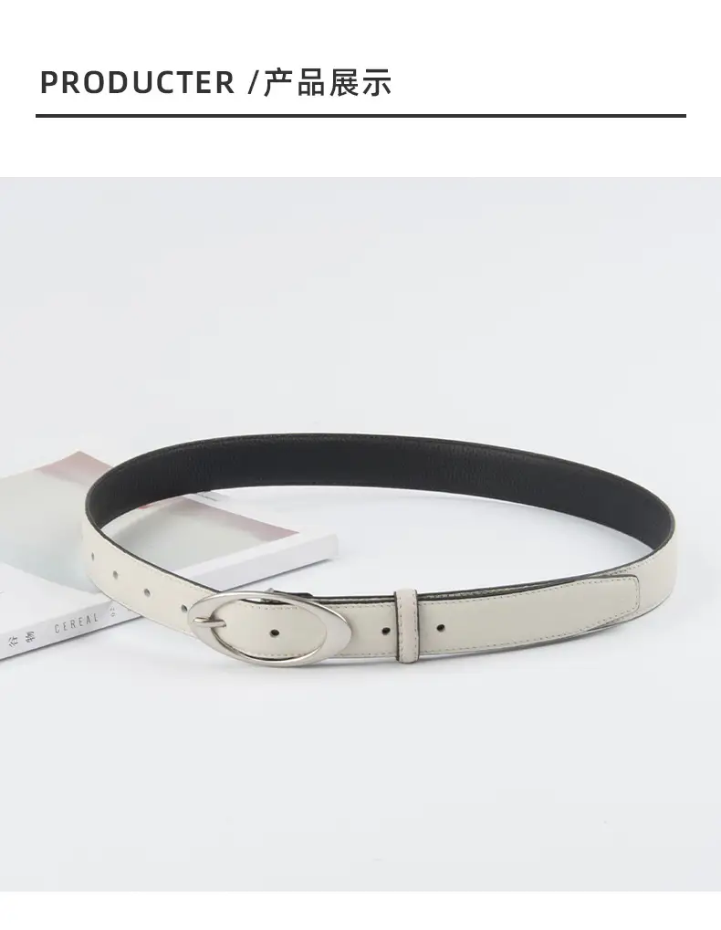 Women's Genuine Leather Belt Red Black Top Litchi Pattern — feature 9