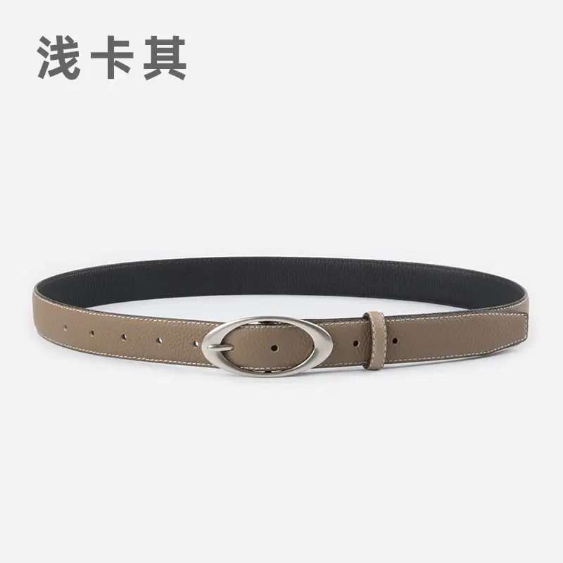 Women's Genuine Leather Belt Red Black Top Litchi Pattern - Image 5