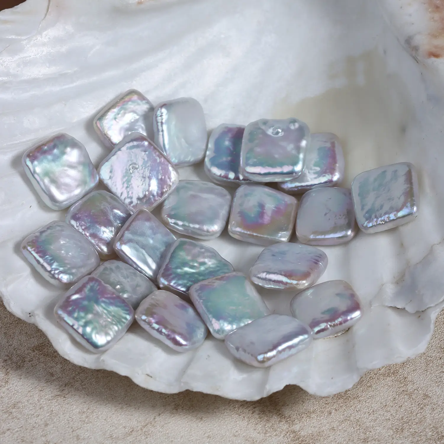 12mm Square Baroque Pearl Jewelry Set - Image 2