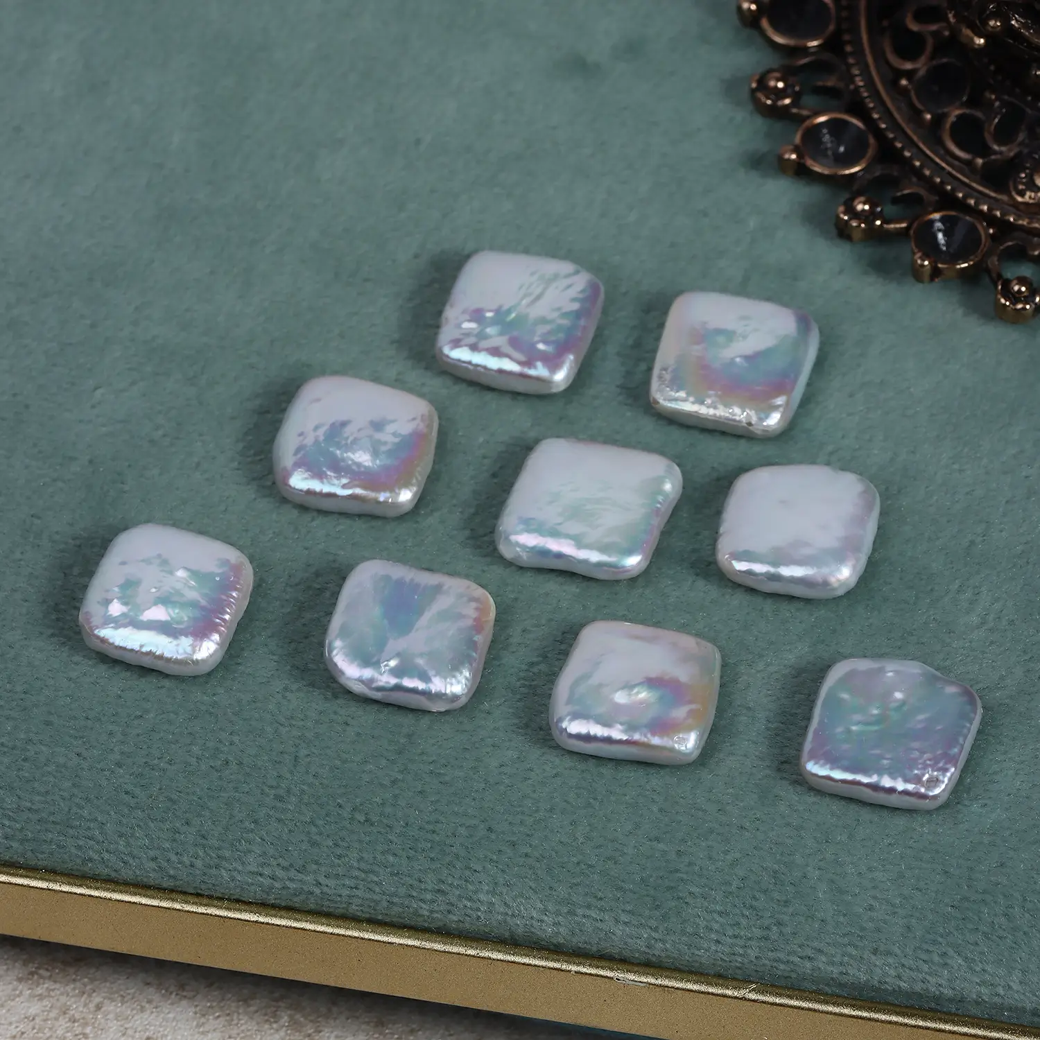 12mm Square Baroque Pearl Jewelry Set - Image 4