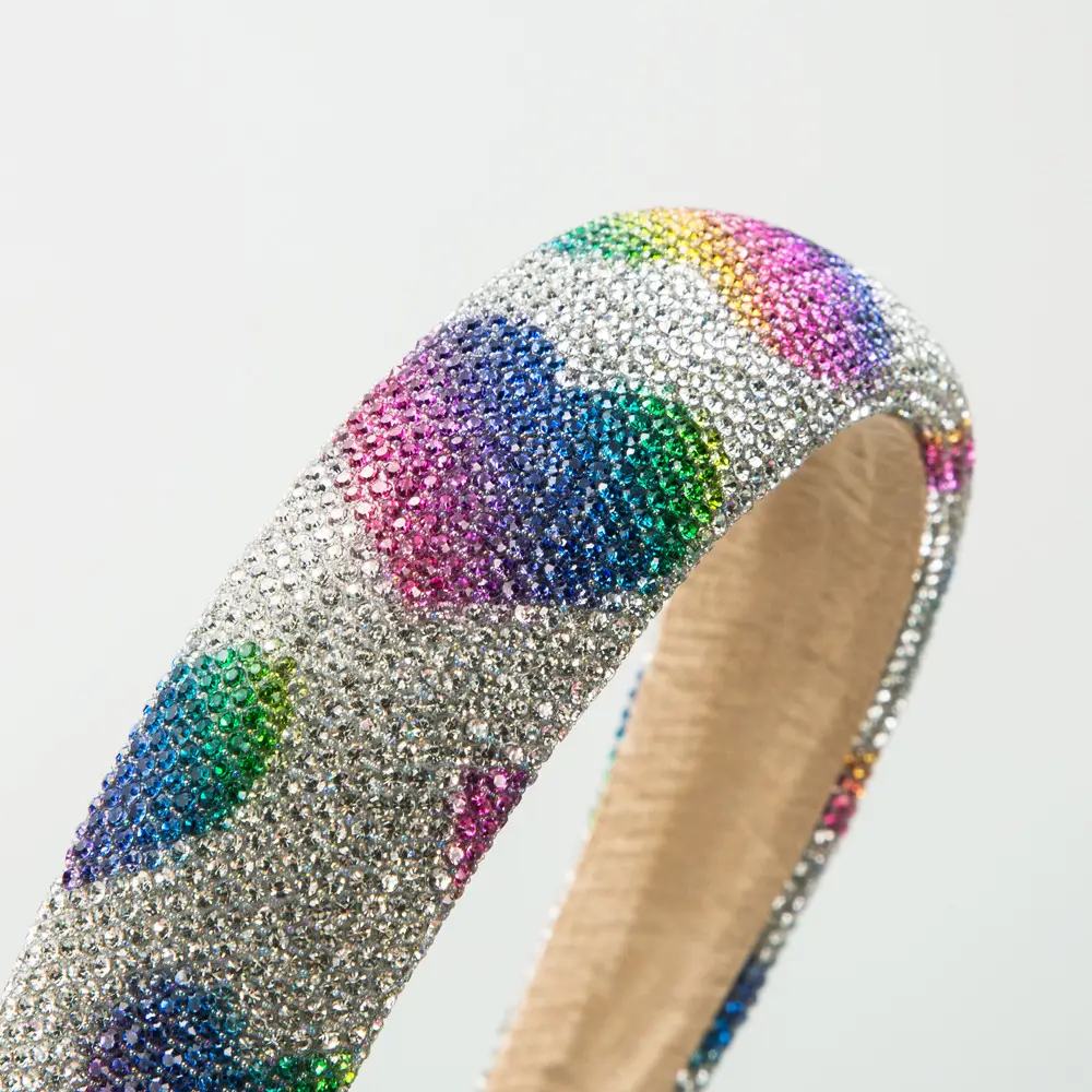 Diamond Love Shape Hair Hoop with Gold & Silver Stripes - Image 13