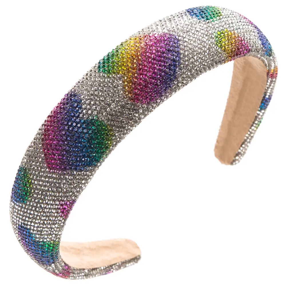 Diamond Love Shape Hair Hoop with Gold & Silver Stripes - Image 10