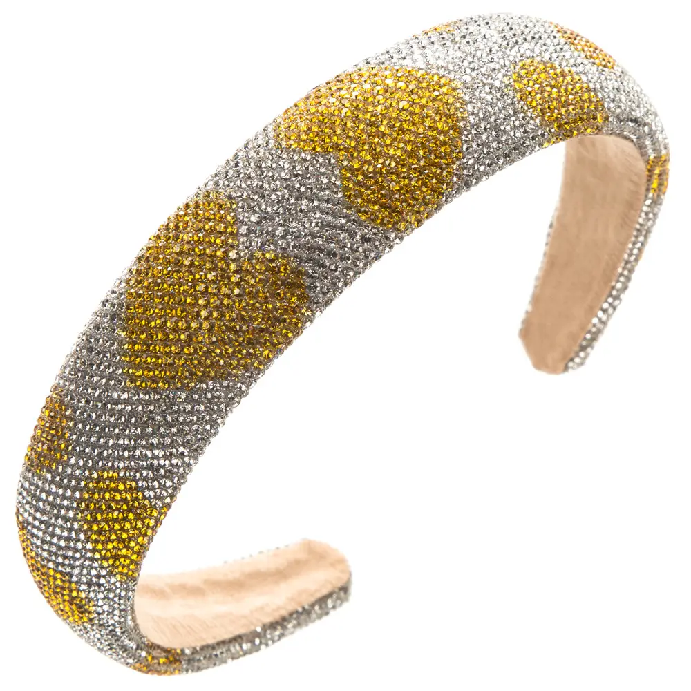 Diamond Love Shape Hair Hoop with Gold & Silver Stripes - Image 3