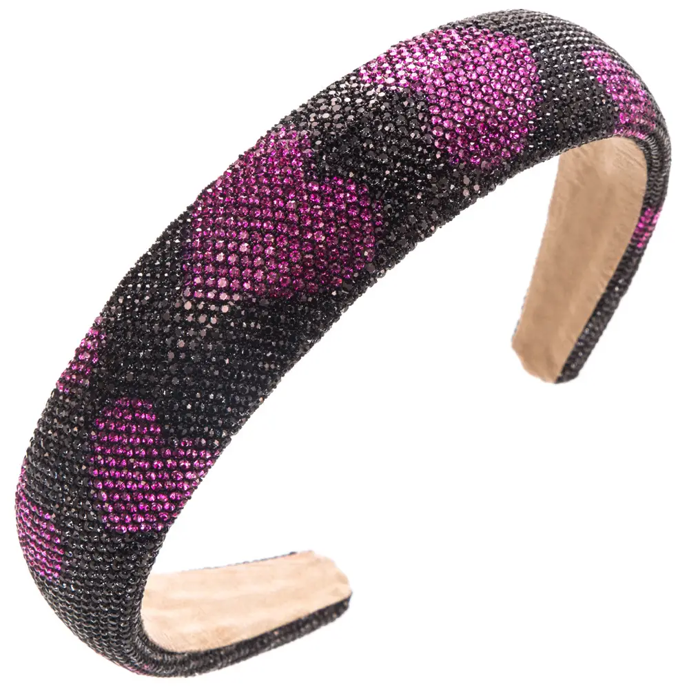 Diamond Love Shape Hair Hoop with Gold & Silver Stripes - Image 5