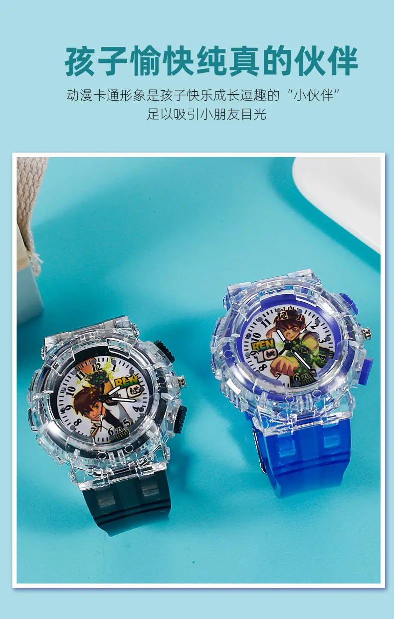 BEN10 Cartoon Quartz Watch for Boys Red Crystal Band — feature 2