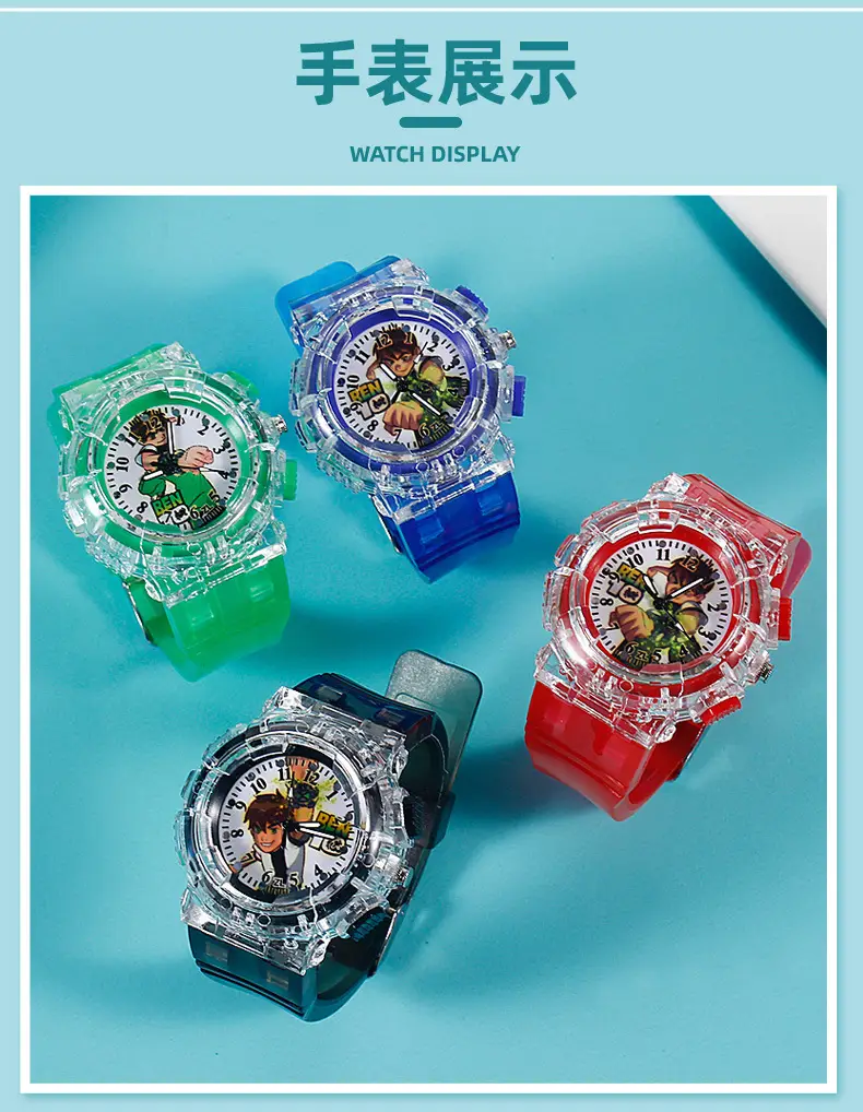 BEN10 Cartoon Quartz Watch for Boys Red Crystal Band — feature 9