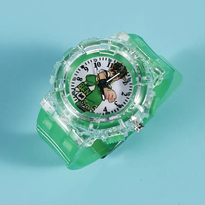 BEN10 Cartoon Quartz Watch for Boys Red Crystal Band