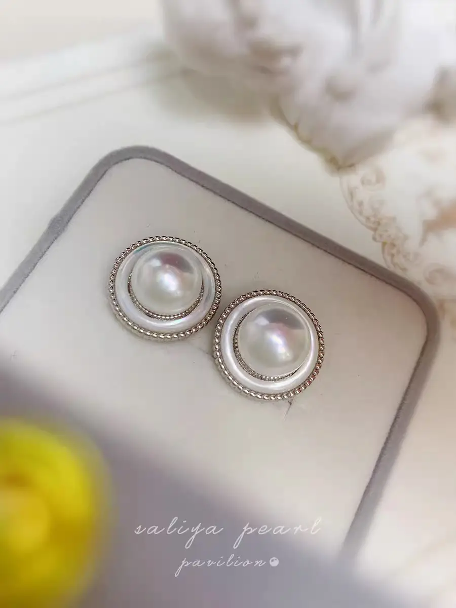 Natural Pearl Earrings 9-10MM Retro Socialite Style — feature 13