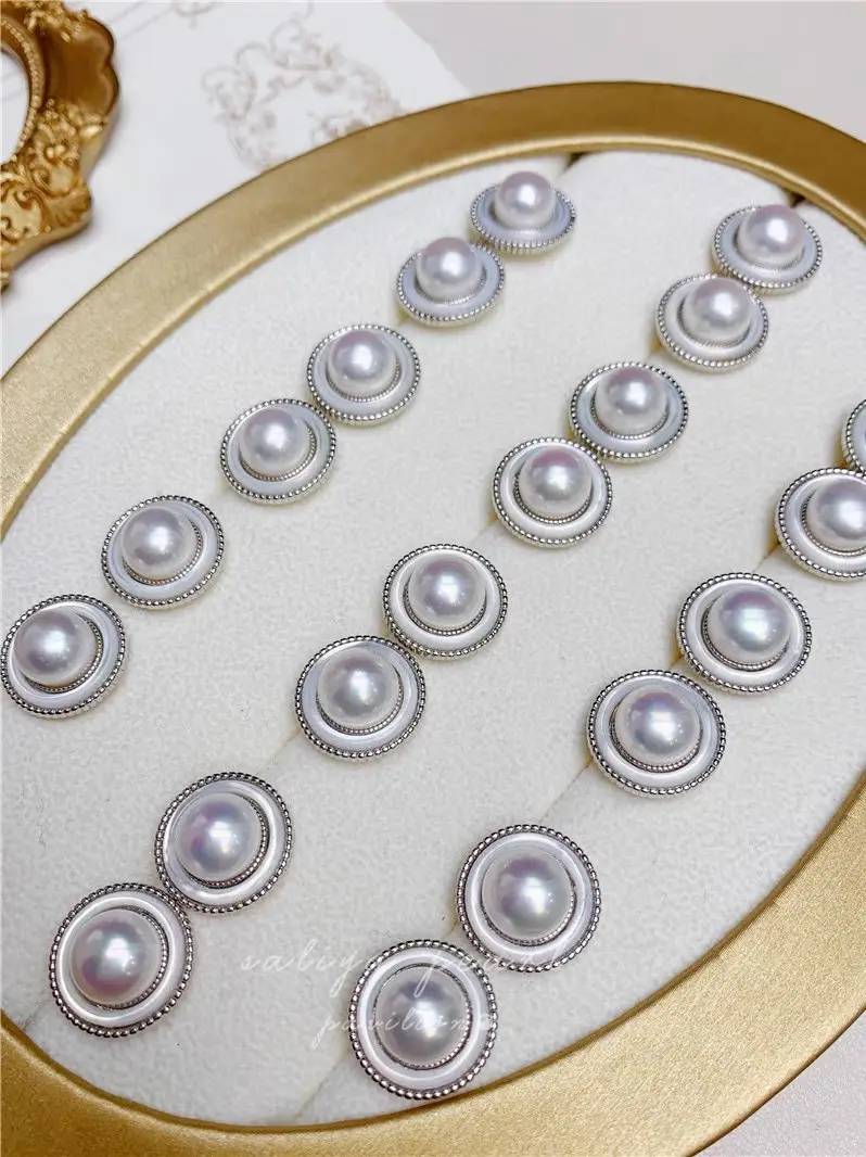 Natural Pearl Earrings 9-10MM Retro Socialite Style — feature 4