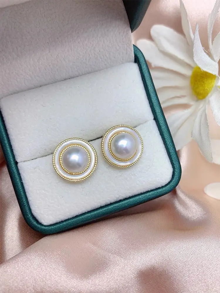 Natural Pearl Earrings 9-10MM Retro Socialite Style — feature 6