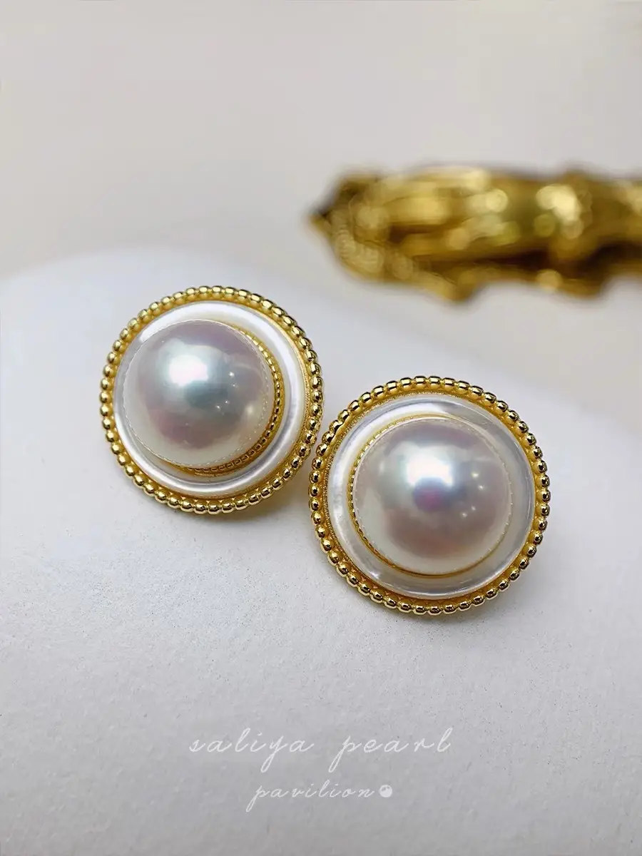 Natural Pearl Earrings 9-10MM Retro Socialite Style — feature 7