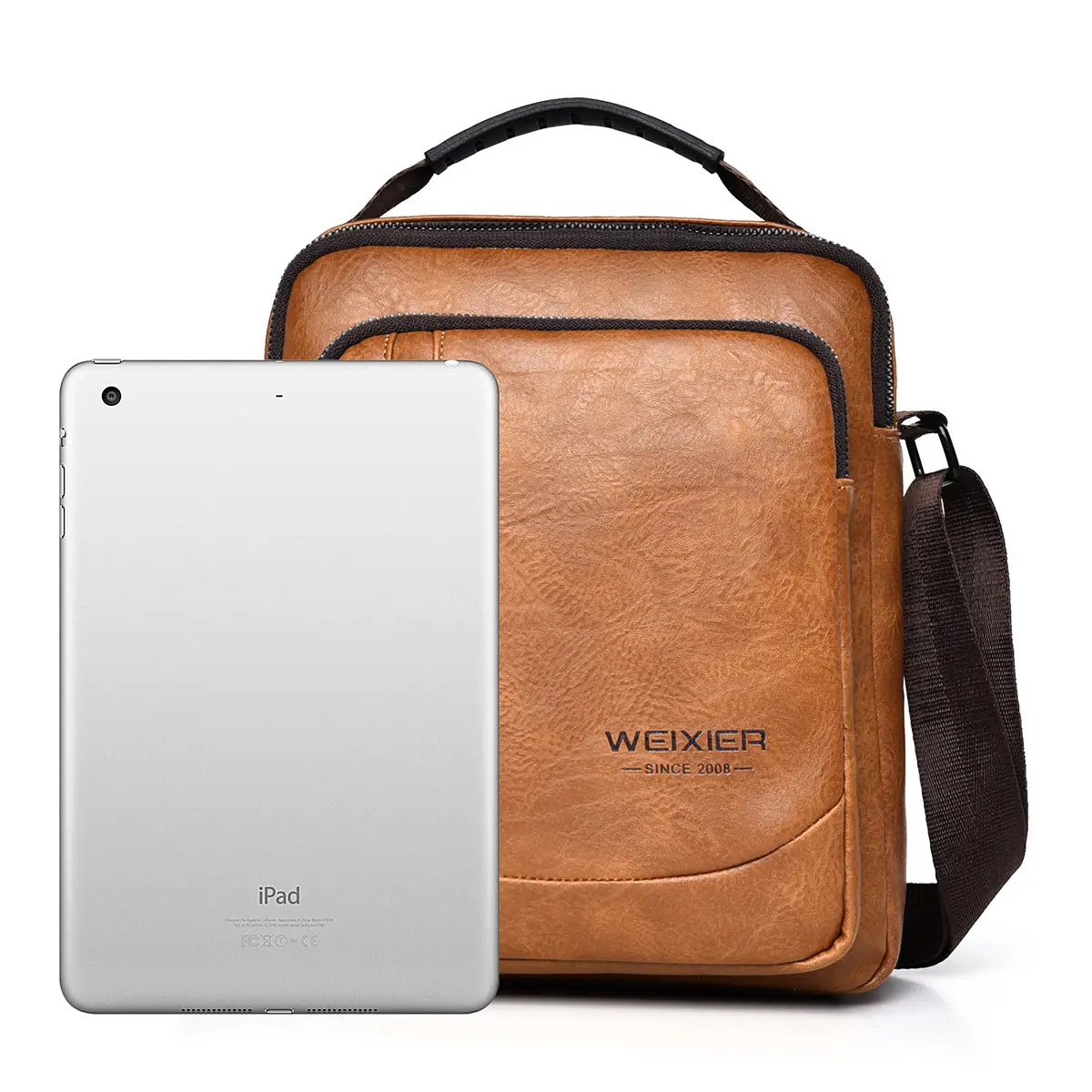 Men's Retro Brown Crossbody Bag with Water Proof Strap - Image 7