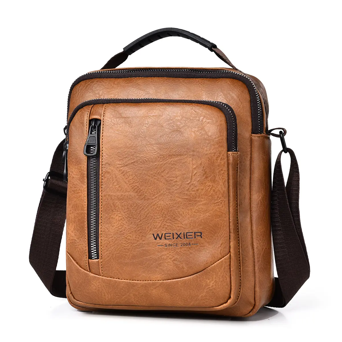 Men's Retro Brown Crossbody Bag with Water Proof Strap - Image 8
