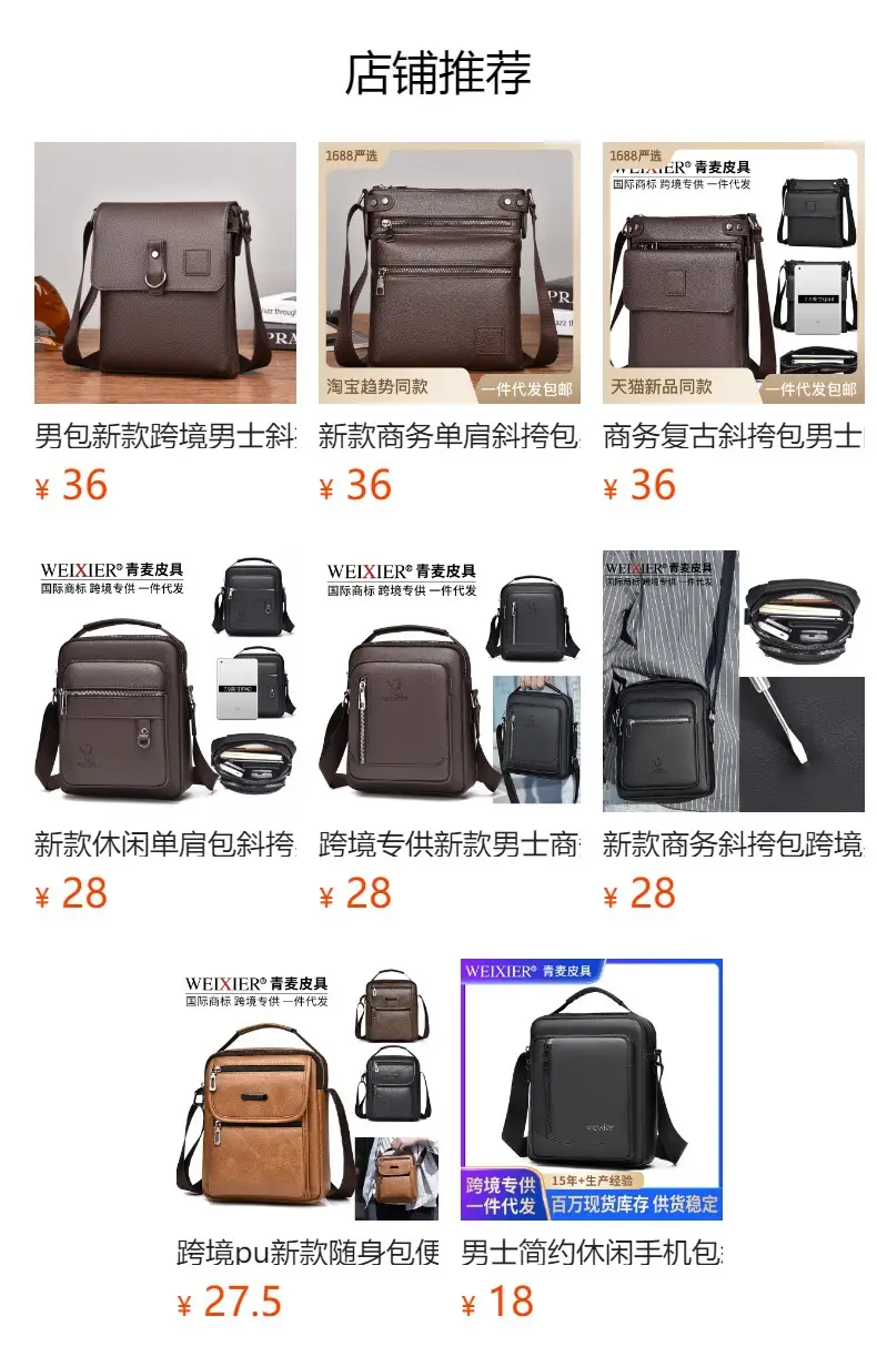 Men's Retro Brown Crossbody Bag with Water Proof Strap — feature 1