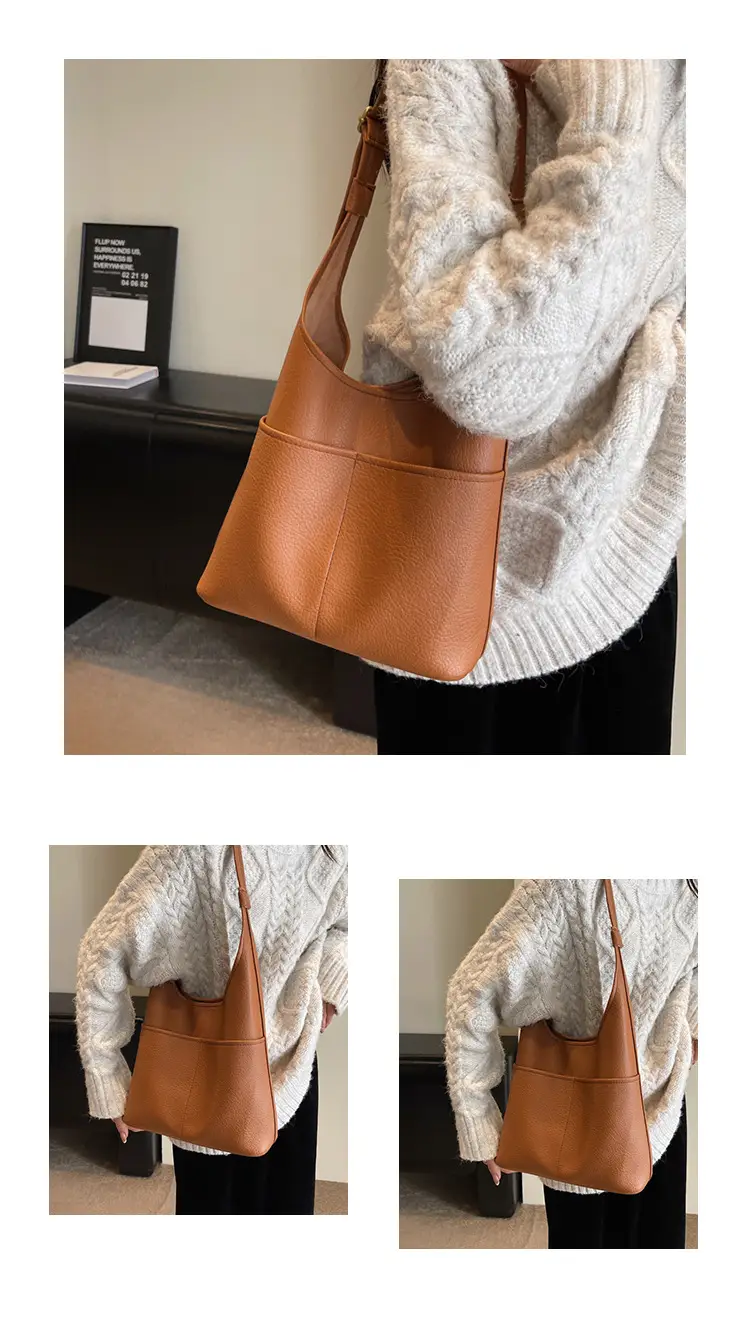 Black Leather Shoulder Bag for Women Large Capacity — feature 10