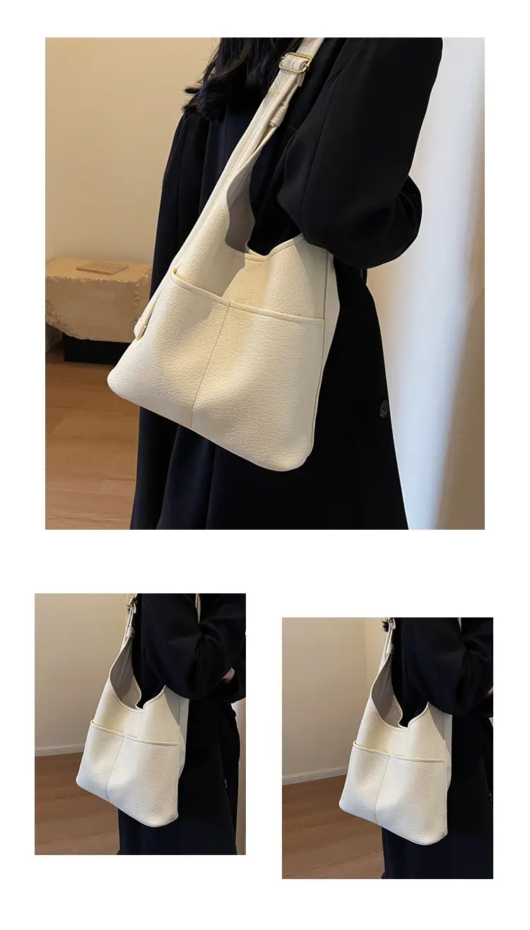 Black Leather Shoulder Bag for Women Large Capacity — feature 9
