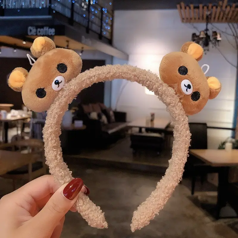 Cute Bear Face Washing Headband for Women