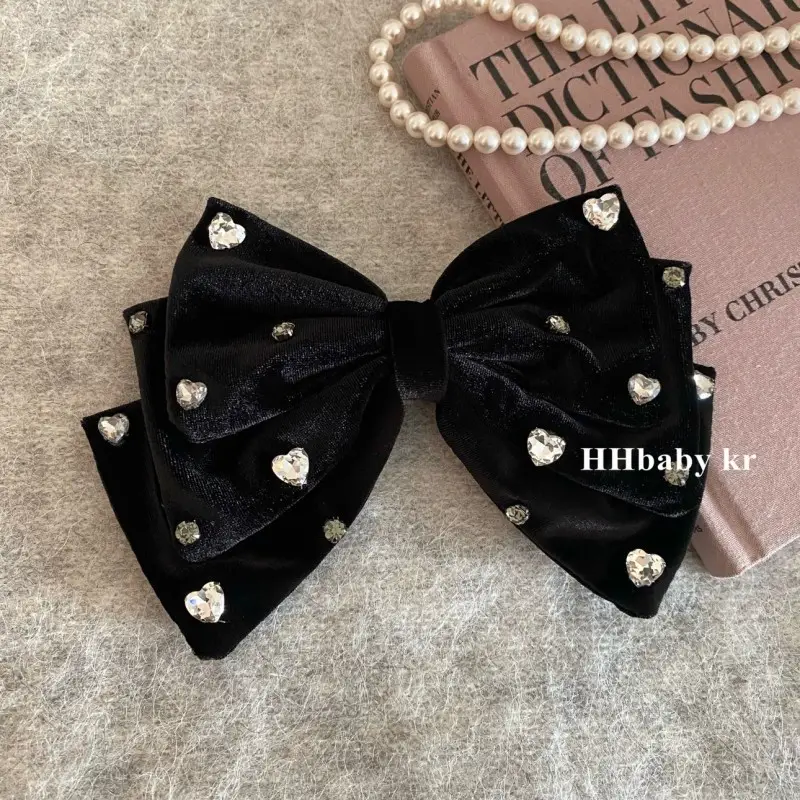 Red Velvet Bow Hairpin for Women High-Grade Bridal Tie - Image 6