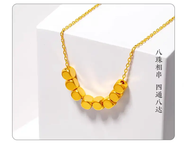 999 Pure Gold Sugar Cube Necklace for Women — feature 10