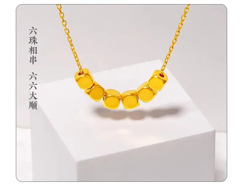 999 Pure Gold Sugar Cube Necklace for Women — feature 11