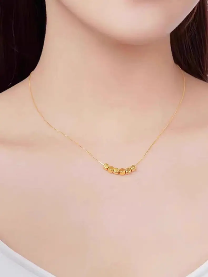 999 Pure Gold Sugar Cube Necklace for Women — feature 17