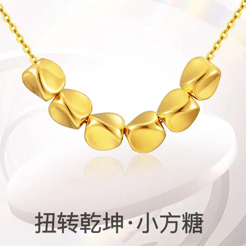 999 Pure Gold Sugar Cube Necklace for Women — feature 26
