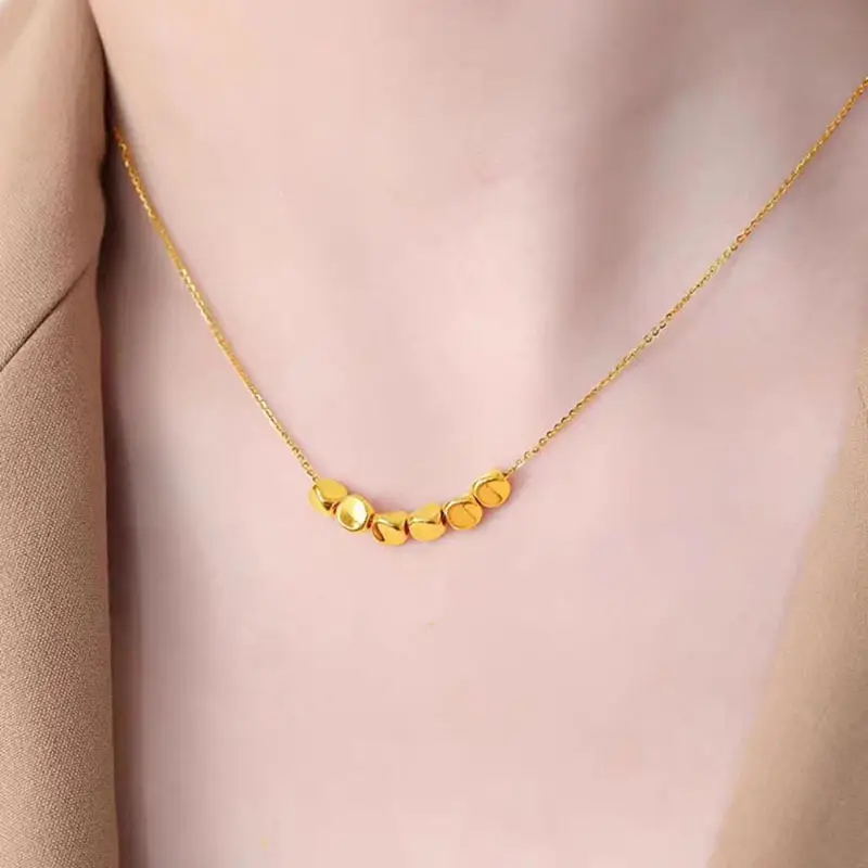 999 Pure Gold Sugar Cube Necklace for Women — feature 30
