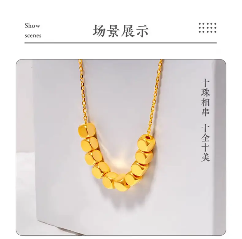 999 Pure Gold Sugar Cube Necklace for Women — feature 9