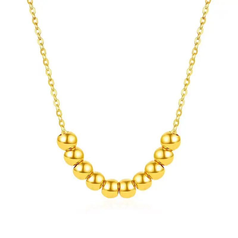 999 Pure Gold Sugar Cube Necklace for Women - Image 3