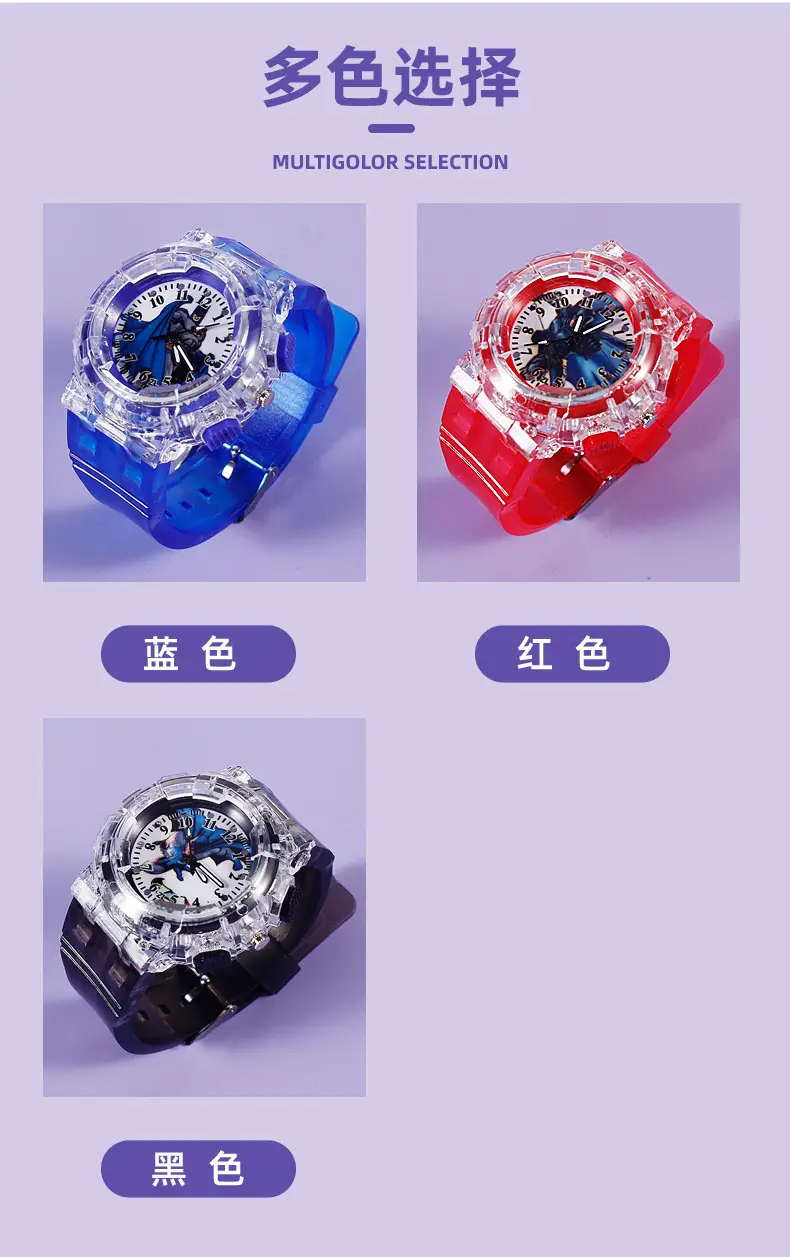 Red Cartoon Luminous Kids Watch with Quartz Movement — feature 6