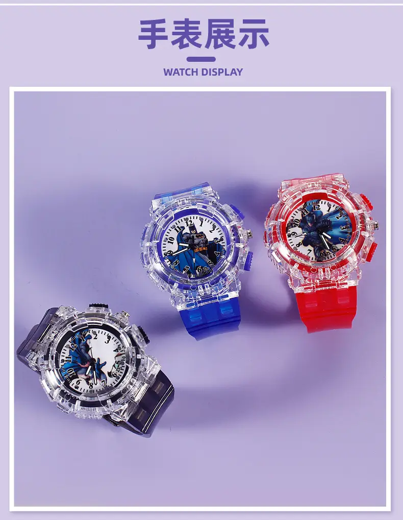 Red Cartoon Luminous Kids Watch with Quartz Movement — feature 9