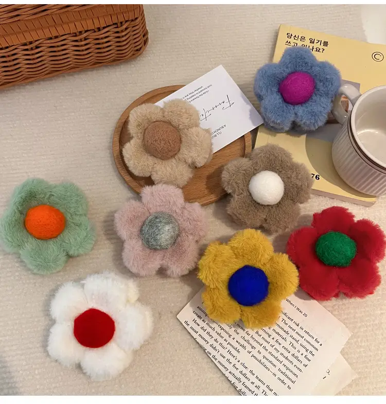 Autumn Winter Flower Plush Hair Clips for Women — feature 10