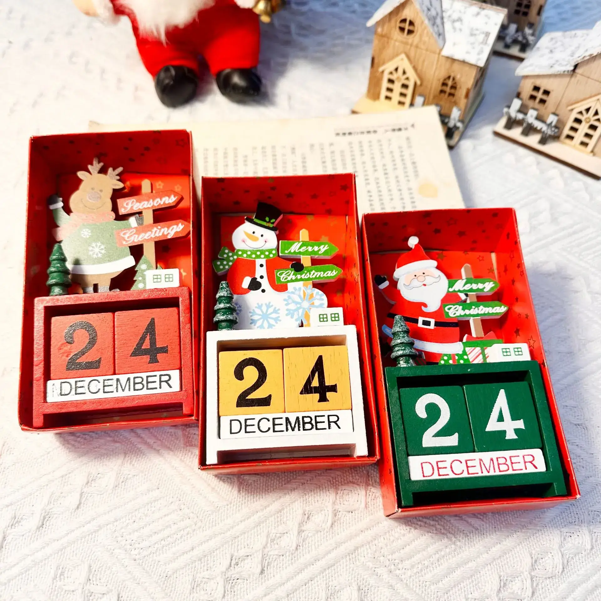 Christmas Wooden Calendar Decor for Home Desk January 24 - Image 5