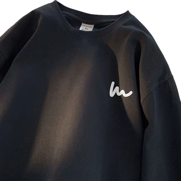 Men White Round Neck Long Sleeve T-Shirt 2023 - Image 11