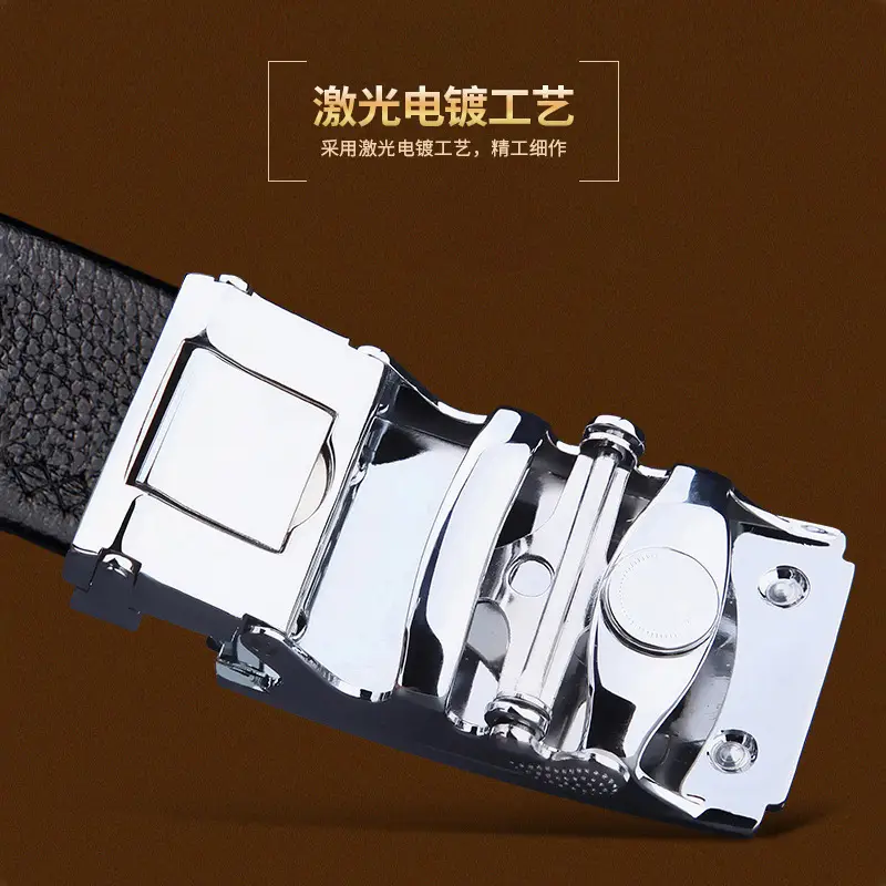 Men's Genuine Leather Belt with Gold Buckle - Image 28