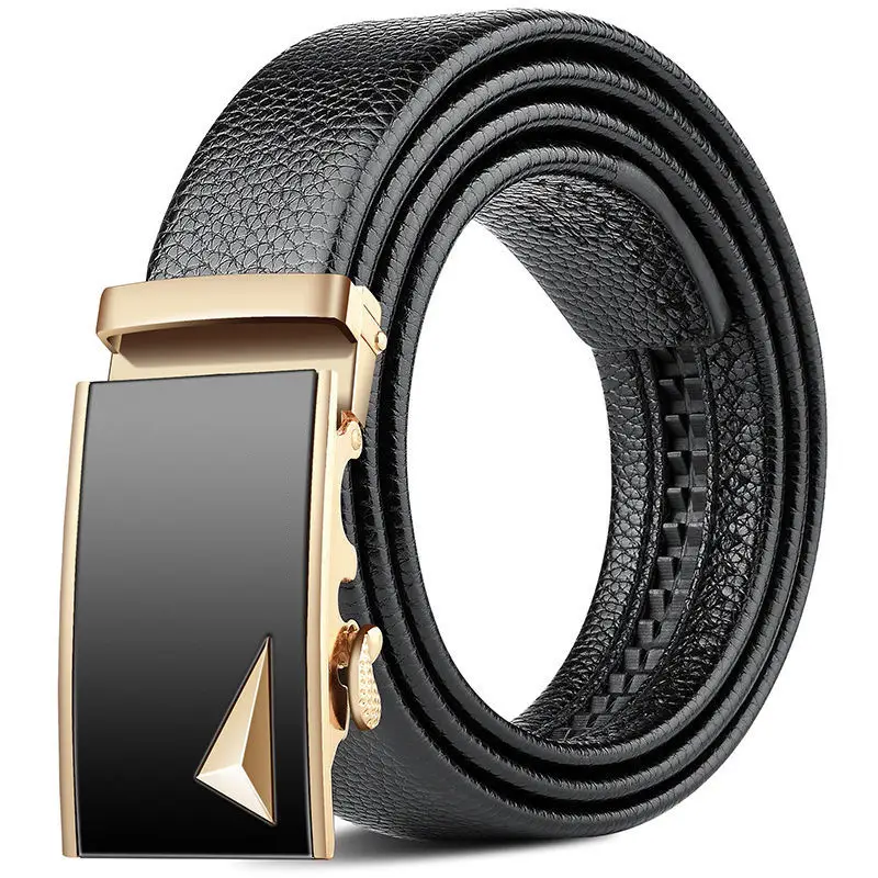 Men's Genuine Leather Belt with Gold Buckle - Image 11