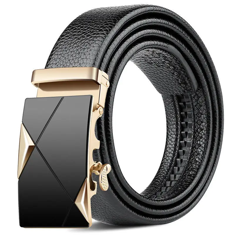 Men's Genuine Leather Belt with Gold Buckle - Image 15