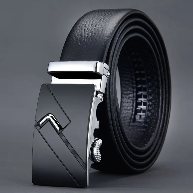 Men's Genuine Leather Belt with Gold Buckle - Image 18