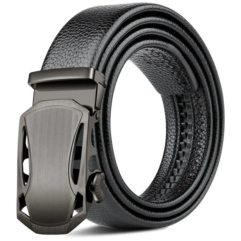 Men's Genuine Leather Belt with Gold Buckle - Image 8