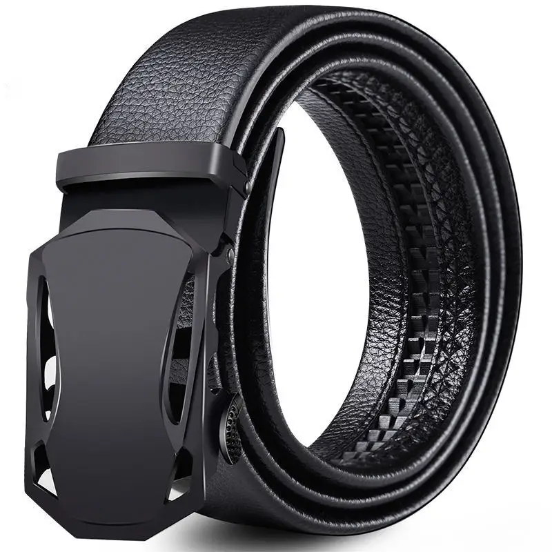 Men's Genuine Leather Belt with Gold Buckle - Image 9