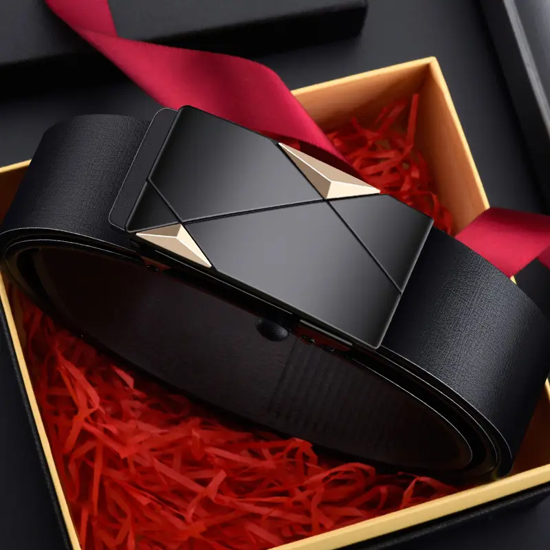 Men's Toothless Belt Black Automatic Buckle Wholesale