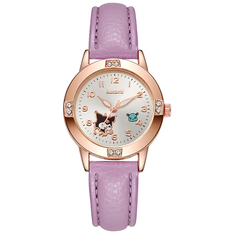 Rose gold diamond belt watch Middle School student watch women's Sanrio quartz watch cross-border watch supply wholesale