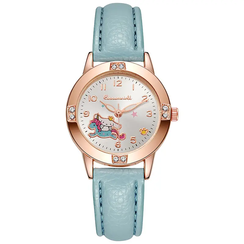Rose gold diamond belt watch Middle School student watch women's Sanrio quartz watch cross-border watch supply wholesale