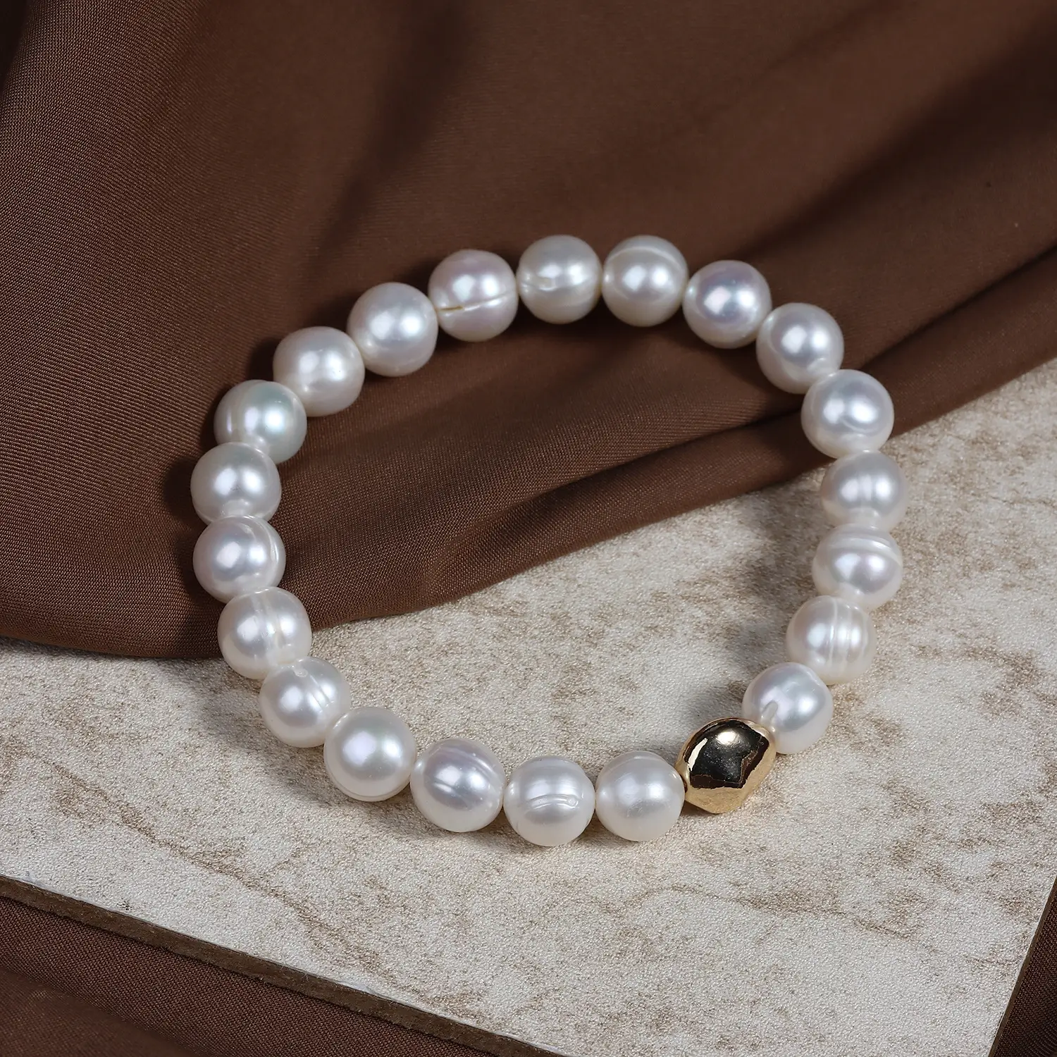 Ins Natural Freshwater Real Pearl Bracelet Threaded All-match Stringy Rope